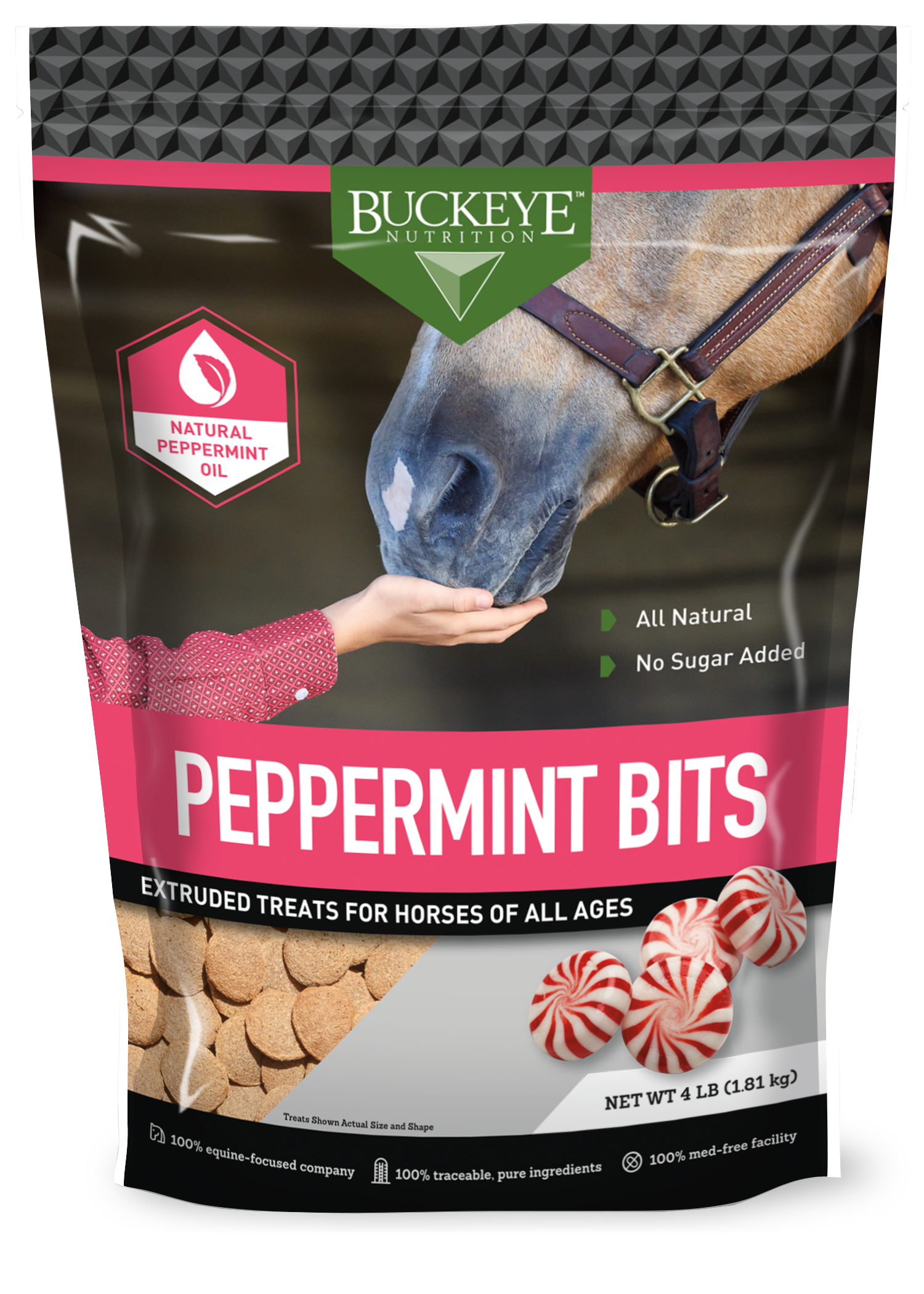 All Natural No Sugar Added Peppermint Bits Treats package
