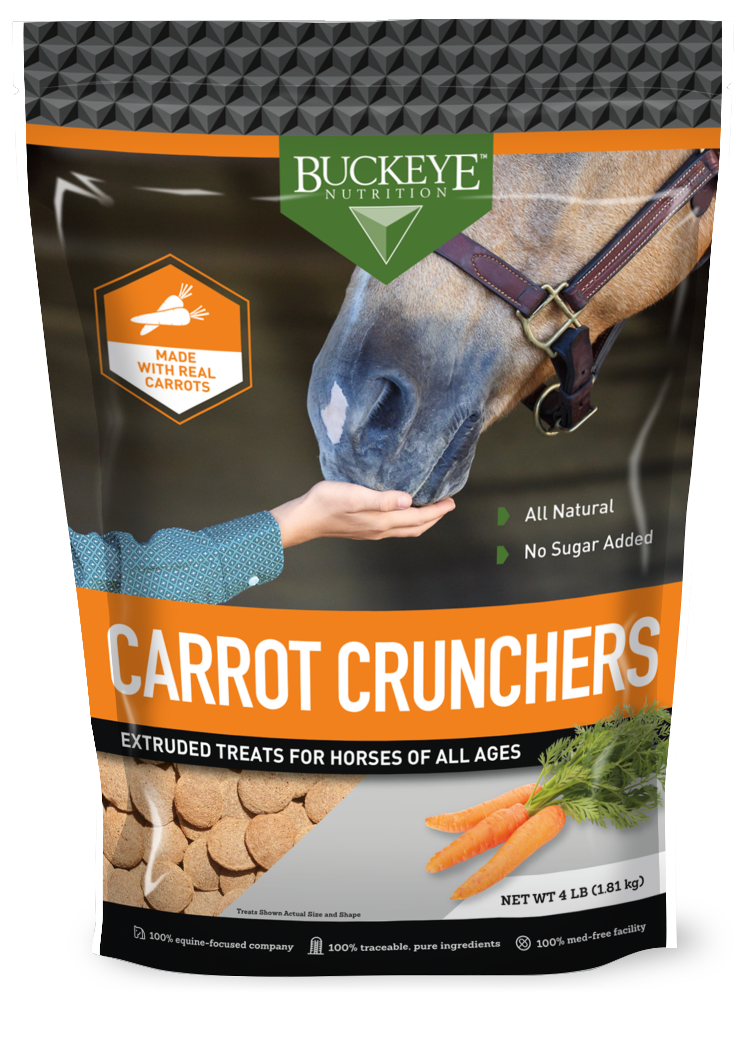 All Natural No Sugar Added Carrot Crunchers Treats package